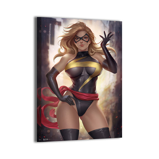 ms marvel by nopeys; gallery-wrapped, ready to hang.