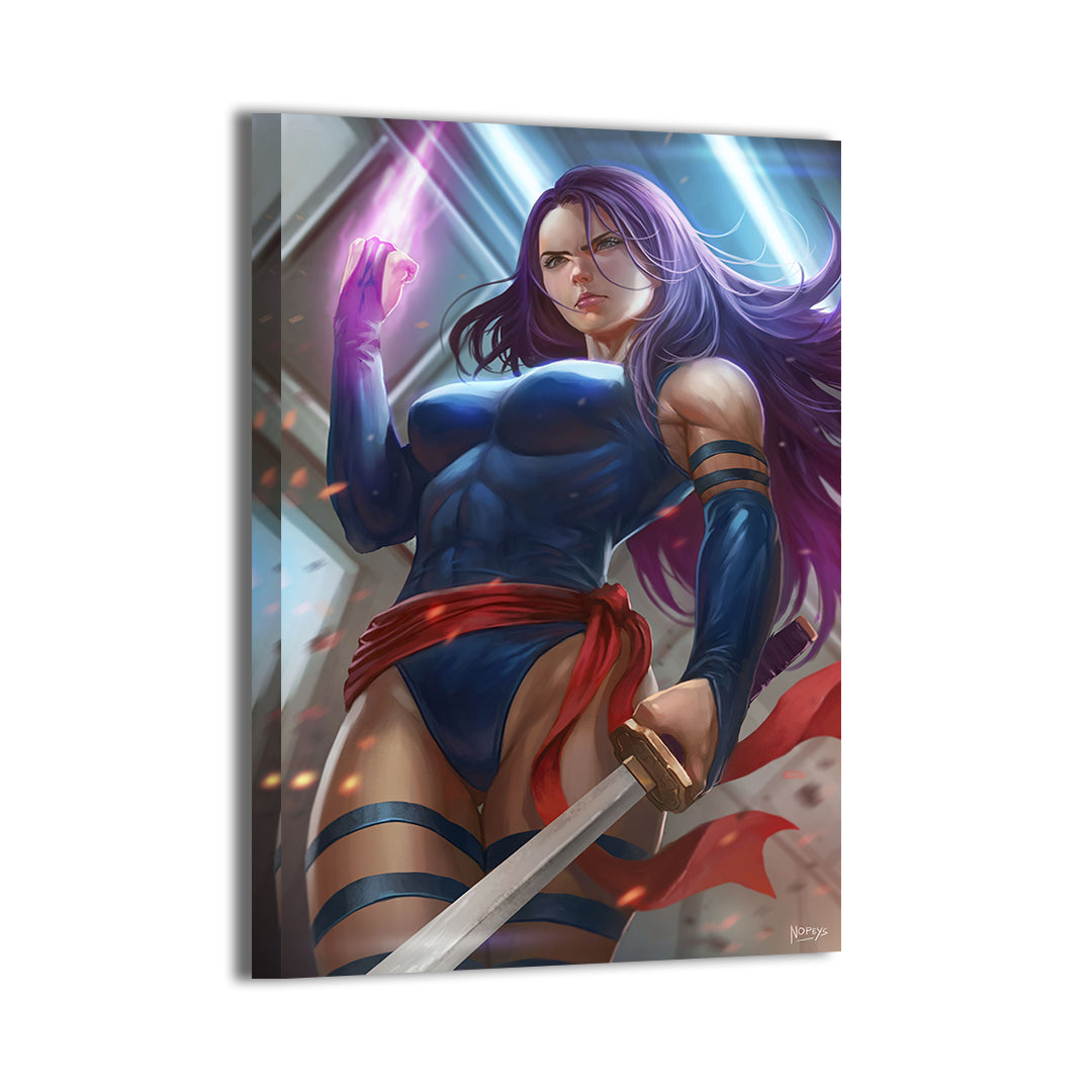psylocke by nopeys; gallery-wrapped canvas, ready to hang.