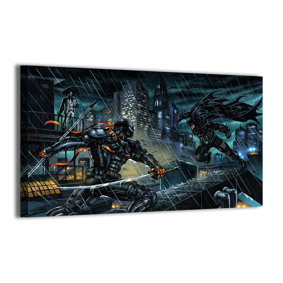 Batman vs Deathstroke by Verry Woong; gallery-wrapped, ready to hang.