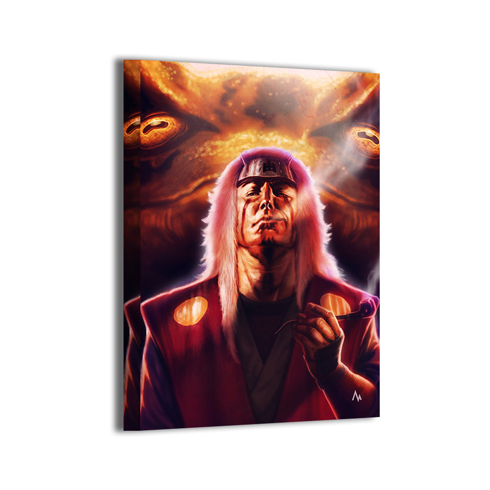 Sage of Mount Myōboku Canvas Print — Jiraiya the Toad Sage from Naruto, artwork by Marvin Tabacon; gallery-wrapped, ready to hang.