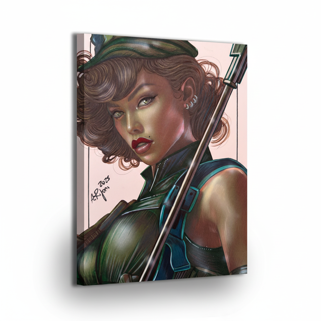 Steadfast Field Commander canvas print — Lady Jaye, artwork by Aurelio Rigoni; gallery-wrapped, ready to hang.