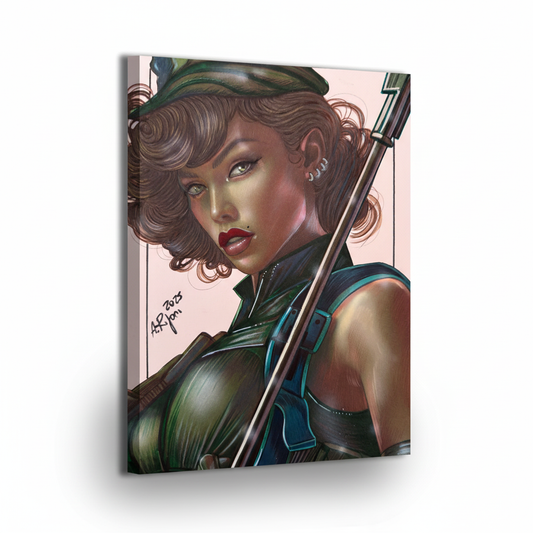 Steadfast Field Commander canvas print — Lady Jaye, artwork by Aurelio Rigoni; gallery-wrapped, ready to hang.
