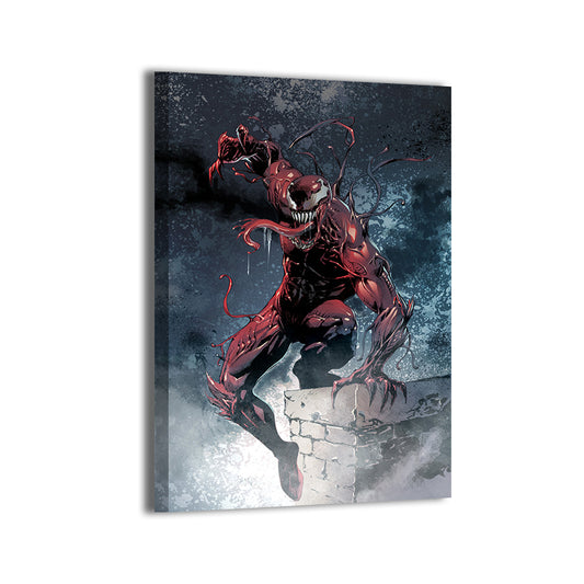 Symbiote Frenzy Canvas Print — Carnage from Marvel Comics, art by Don Mark Noceda, colors by Nestor Redulla Jr.; gallery-wrapped, ready to hang.