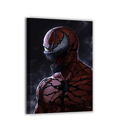 Carnage symbiote artwork, gallery-wrapped canvas by Sam Dela Torre, ready to hang.