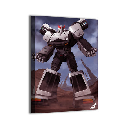 transformers prowl—autobot police mech by Ben Asher; gallery-wrapped, ready to hang.