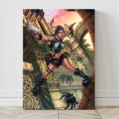Lara Croft Tomb Shadows, gallery-wrapped canvas, ready to hang, Tomb Raider artwork.