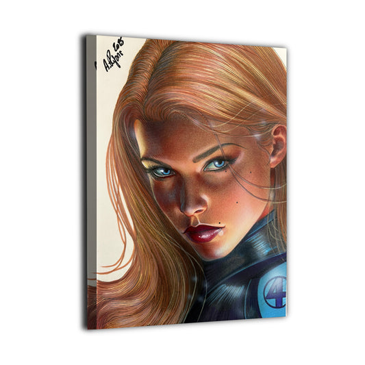 Unseen Force Canvas Print — Invisible Woman artwork by Aurelio Rigoni; gallery-wrapped, ready to hang.