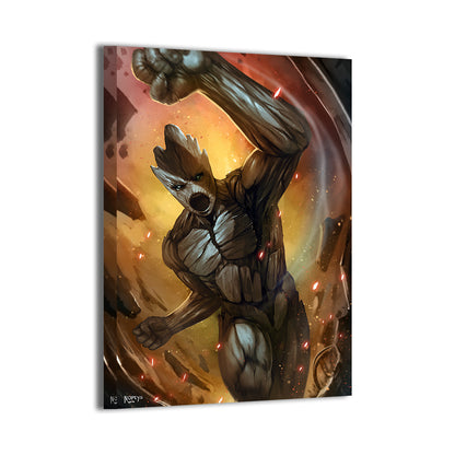 groot by nopeys; gallery-wrapped canvas, ready to hang.