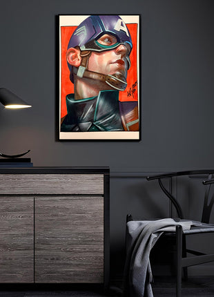 Captain America Steve Rogers Art | Acrylic, Metal & Canvas - Snapping Turtle Gallery