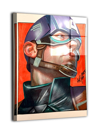 Captain America Steve Rogers Art | Acrylic, Metal & Canvas - Snapping Turtle Gallery