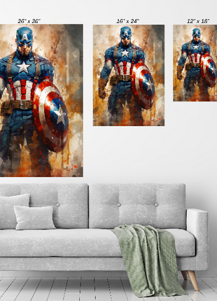 Captain America Wall Art | Marvel Fan Art | Snapping Turtle Gallery [variant_option1] Print, Premium Wall Art by Snapping Turtle Gallery