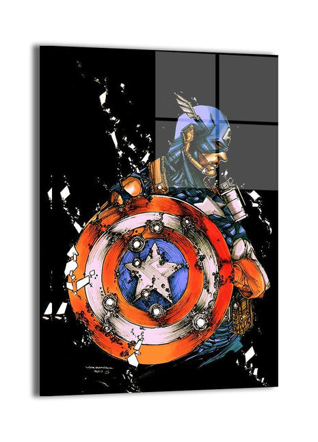 Captain America Marvel Art - Ultra-HD Acrylic & HD Metal Gallery Print - First Avenger Comic Artwork - Premium Wall Decor