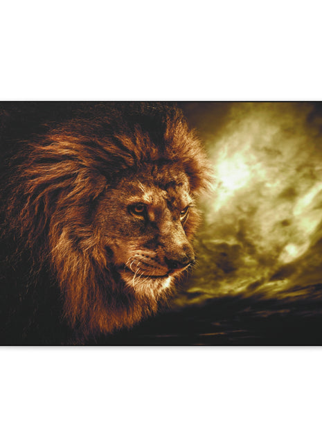 Celestial King – Lion with Cloudscape Wall Art | STG Collection - Snapping Turtle Gallery