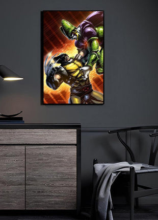 Cell Wolverine Art | Acrylic, Metal & Canvas - Snapping Turtle Gallery