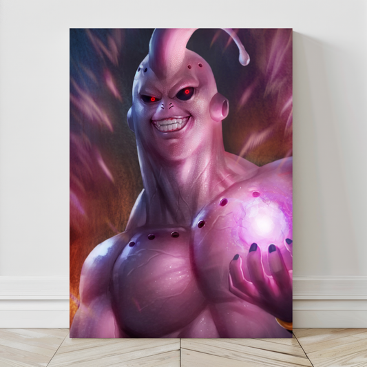 24x36 canvas print of muscular Majin Buu radiating chaotic energy and power