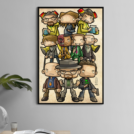 11x17 Breaking Bad chibi character fan art print by Jeff Benitez
