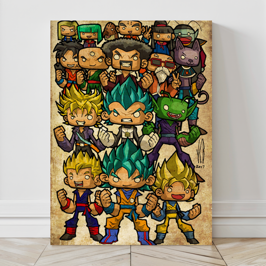  Dragon Ball Superheroes in chibi style – 24x36 group poster on canvas