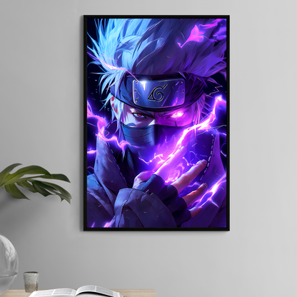  Kakashi 11x17 print with Sharingan eye and purple lightning energy – Snapping Turtle Gallery