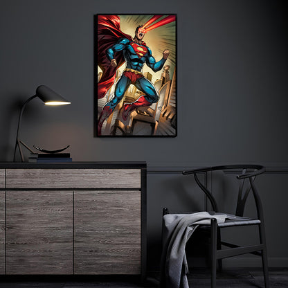 City of Tomorrow Wall Art Room Mockup – Superman by Cleber Souza Lima & Nestor Redulla Jr.