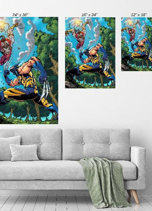 Wolverine vs Ripclaw Wall Art | Marvel Acrylic, Metal & Canvas Print - Snapping Turtle Gallery