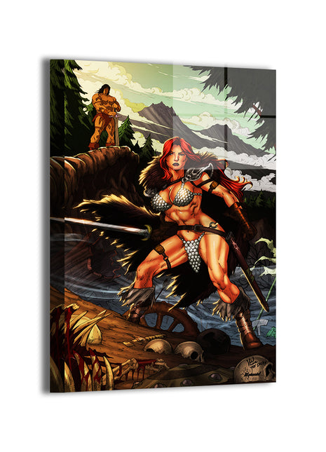 Conan Red Sonja Art | Acrylic, Metal & Canvas [variant_option1] Print, Premium Wall Art by Snapping Turtle Gallery