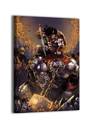 Conan Barbarian Art | Acrylic, Metal & Canvas - Snapping Turtle Gallery