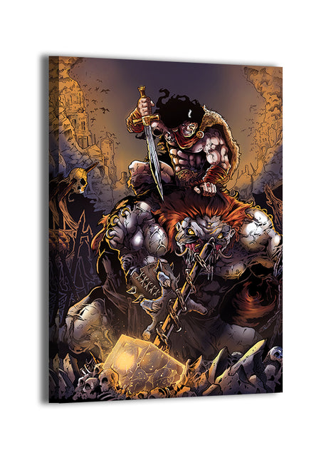 Conan Barbarian Art | Acrylic, Metal & Canvas - Snapping Turtle Gallery