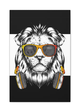 Lion Headphones Art | Acrylic, Metal & Canvas - Snapping Turtle Gallery