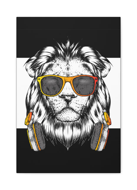 Lion Headphones Art | Acrylic, Metal & Canvas - Snapping Turtle Gallery