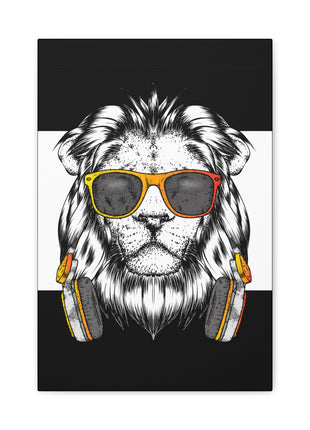 Lion Headphones Art | Acrylic, Metal & Canvas - Snapping Turtle Gallery