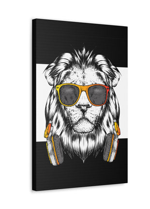 Lion Headphones Art | Acrylic, Metal & Canvas - Snapping Turtle Gallery