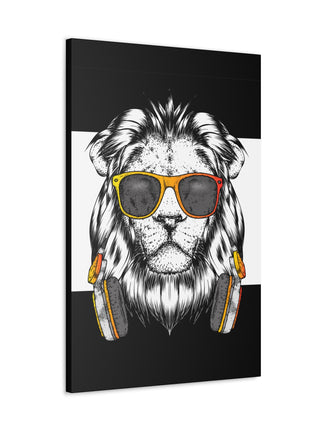 Lion Headphones Art | Acrylic, Metal & Canvas - Snapping Turtle Gallery