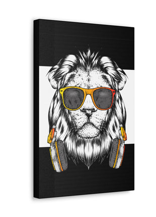 Lion Headphones Art | Acrylic, Metal & Canvas - Snapping Turtle Gallery