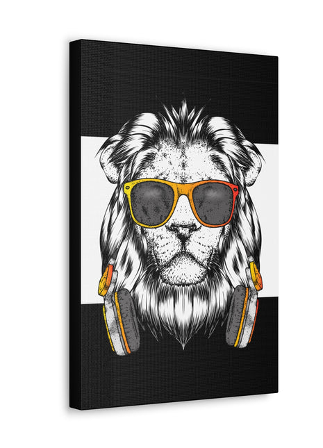 Lion Headphones Art | Acrylic, Metal & Canvas - Snapping Turtle Gallery
