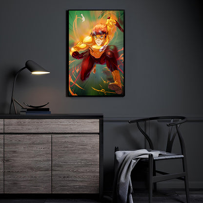 Crimson Velocity Wall Art Room Mockup – Kid Flash by Myk Emmshin