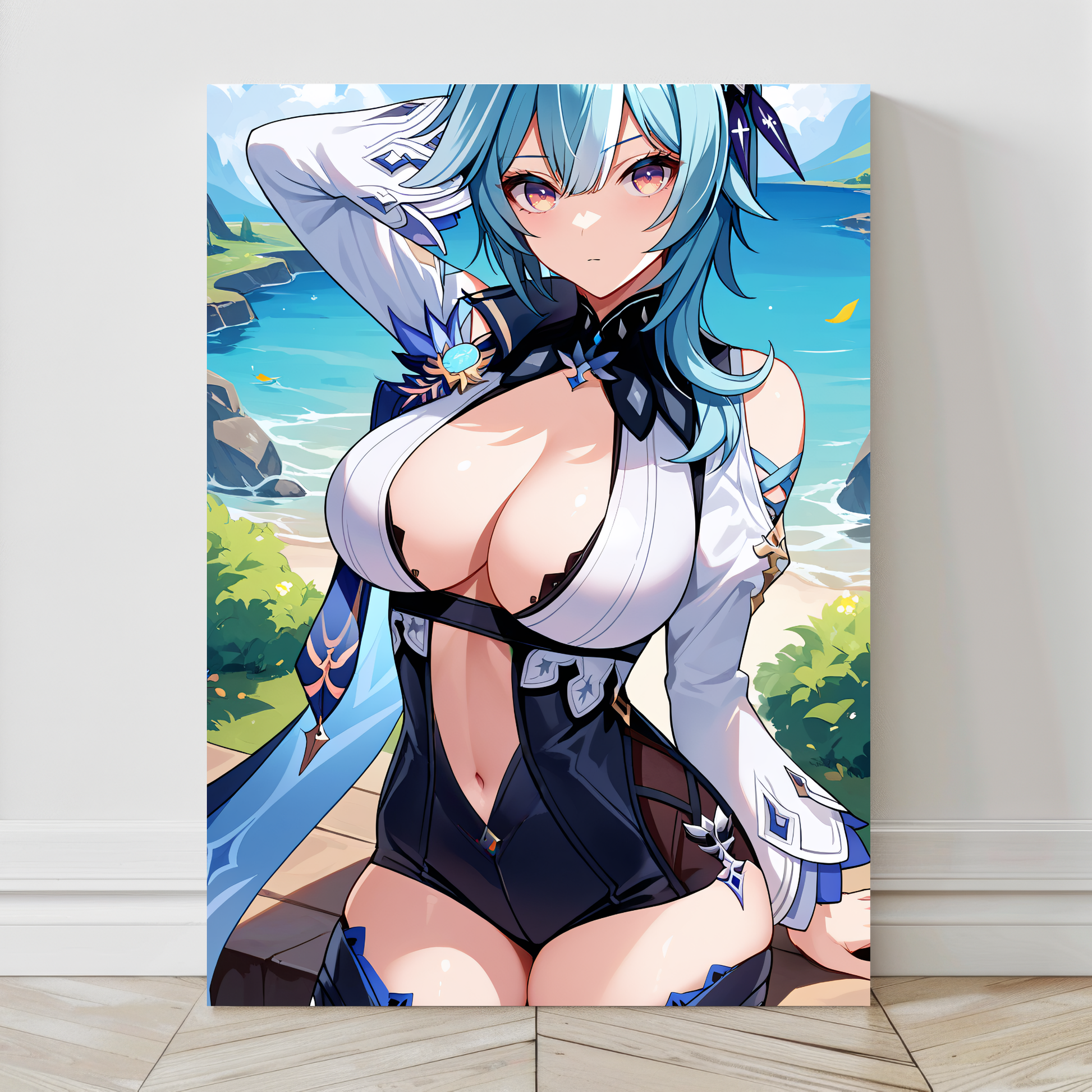 24x36 canvas print of Genshin Impact's Eula in summer pose  
