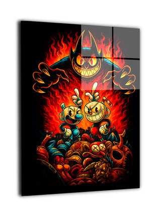 Cuphead and Mugman Inkwell Isles Reckoning metal wall art