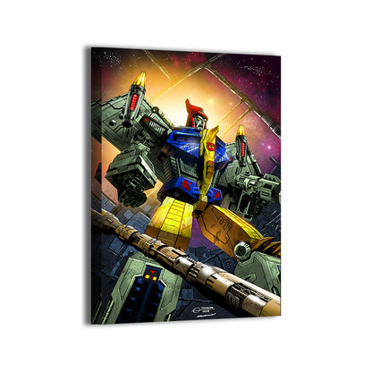 Swoop Dinobot comic scene – 24x36 Transformers canvas print by Vigonte