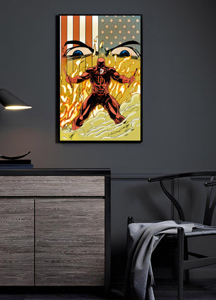 Daredevil Marvel Art | Acrylic, Metal & Canvas - Snapping Turtle Gallery