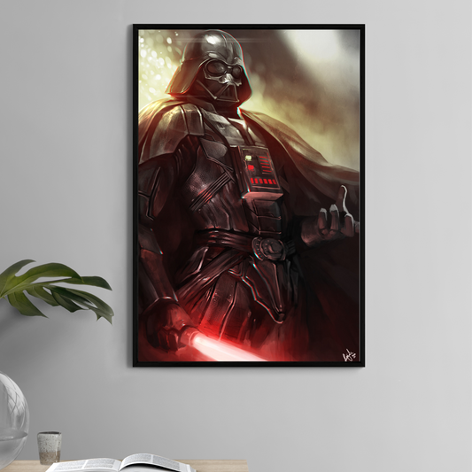 Darth Vader-inspired 11x17 wall art print – red lightsaber pose