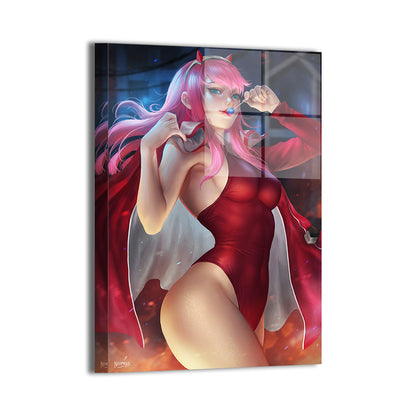 Darling Devil Wall Art Metal Print – Zero Two by Nopeys