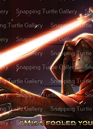 Darth Jar Jar Art | Acrylic, Metal & Canvas - Snapping Turtle Gallery