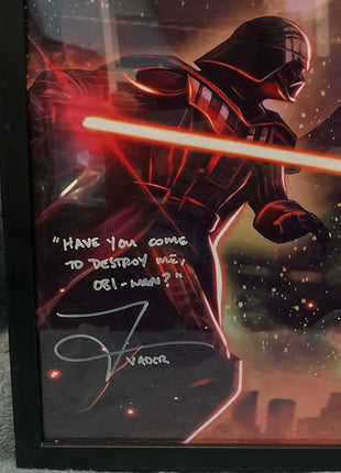 Darth Vader Obi-Wan Signed Wall Art | Star Wars Fan Art - Snapping Turtle Gallery