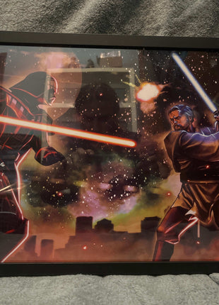 Darth Vader Obi-Wan Signed Wall Art | Star Wars Fan Art - Snapping Turtle Gallery