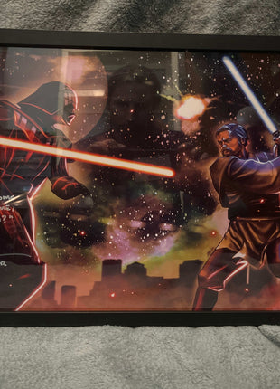 Darth Vader Obi-Wan Signed Wall Art | Star Wars Fan Art - Snapping Turtle Gallery