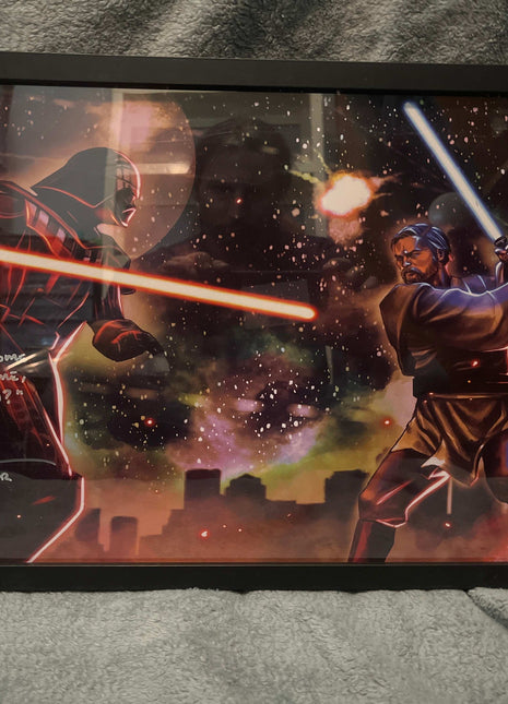 Darth Vader Obi-Wan Signed Wall Art | Star Wars Fan Art - Snapping Turtle Gallery