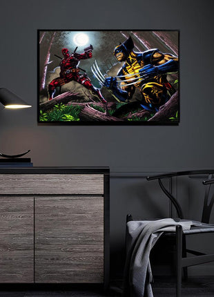 Deadpool Wolverine Art | Acrylic, Metal & Canvas - Snapping Turtle Gallery