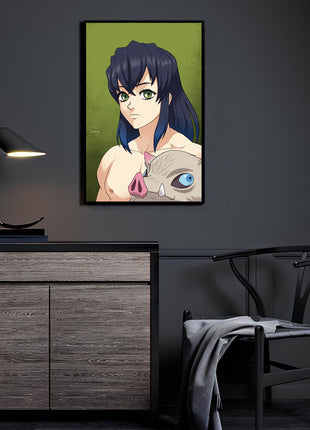 Inosuke Hashibira Wall Art | Demon Slayer Acrylic, Metal, Canvas Print - Snapping Turtle Gallery