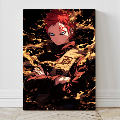 24x36 canvas artwork of Gaara from Naruto controlling sand – Snapping Turtle Gallery
