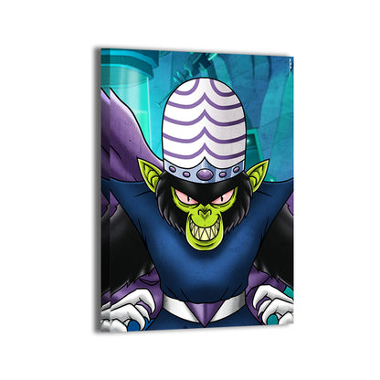 Canvas—Mojo Jojo framed in bold comic linework and saturated colors; Emmanuel Centeno artwork.